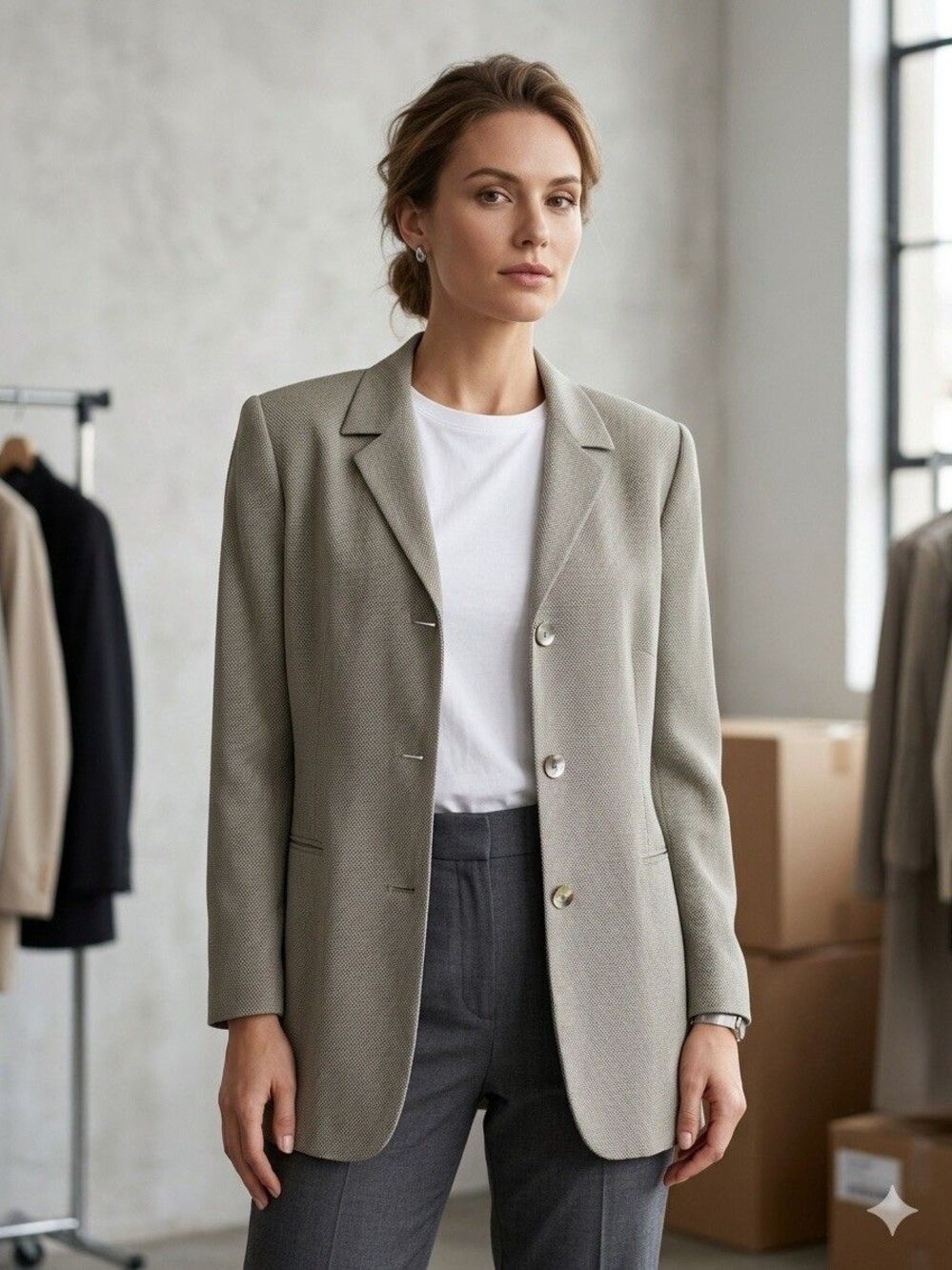 Tombolini Womens Blazer Jacket 100% Linen Italy Size 46 USA L Large